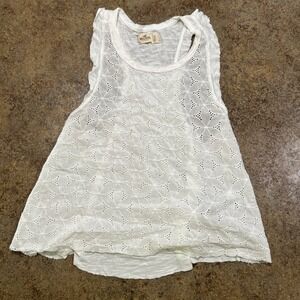 Y2k Hollister Top Women's Size Small White Tank Cute
